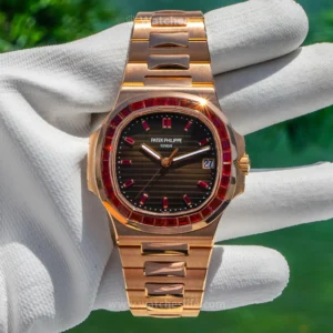 Patek Philippe Nautilus Ouro Rosé & Rubi